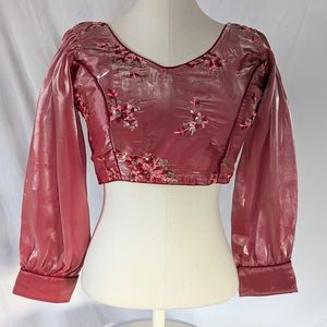 Long sleeve Readymade Crop top blouse for Saree or Lehenga